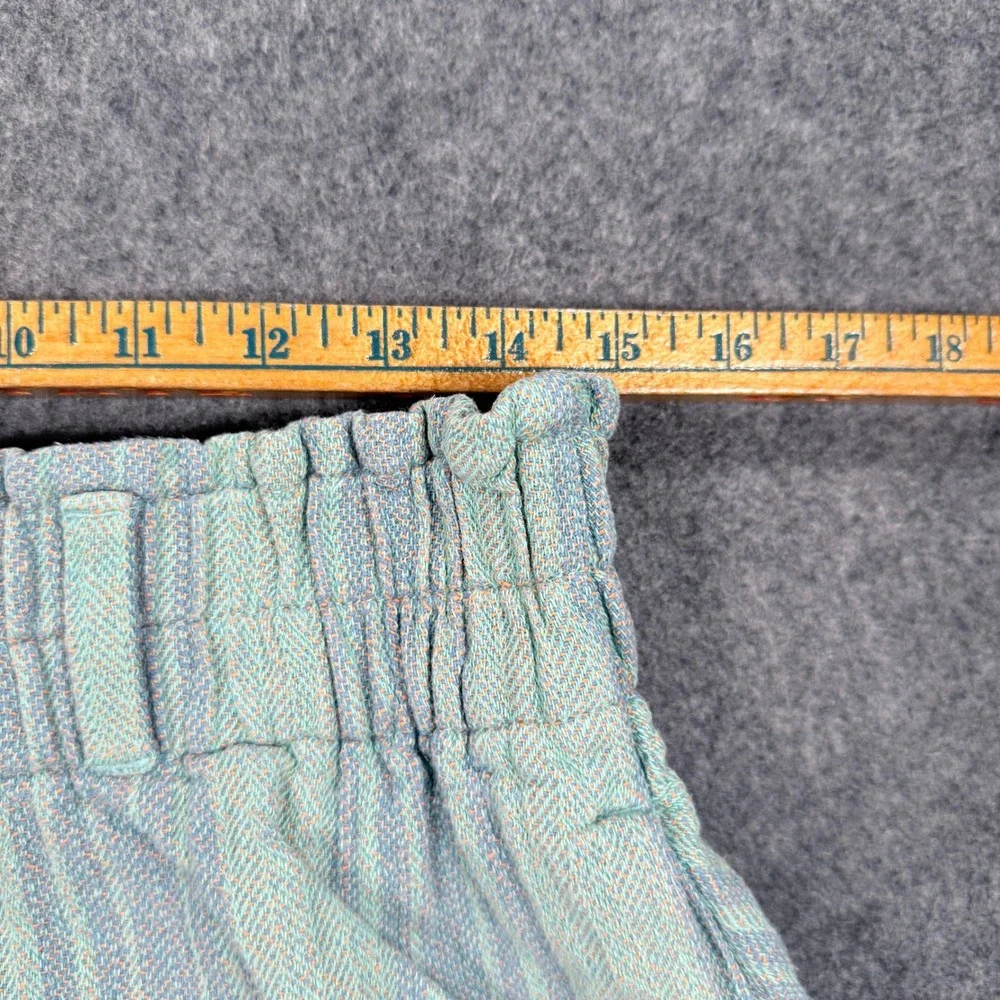 Free People Striped Paperbag Waist Shorts Mint Green Blue OB1921255 Medium